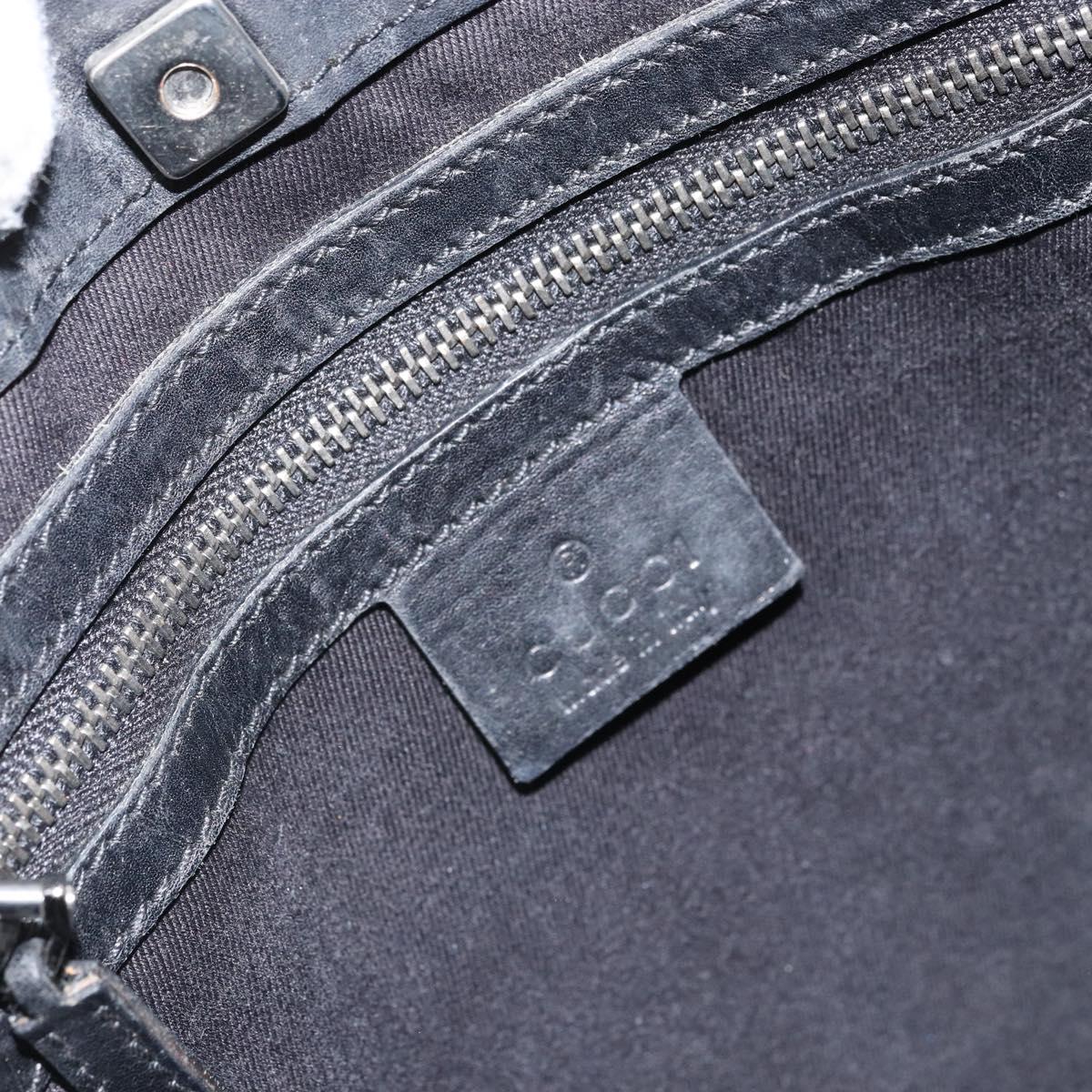 GUCCI GG Canvas Shoulder Bag Black Silver 109106 Auth gh1665