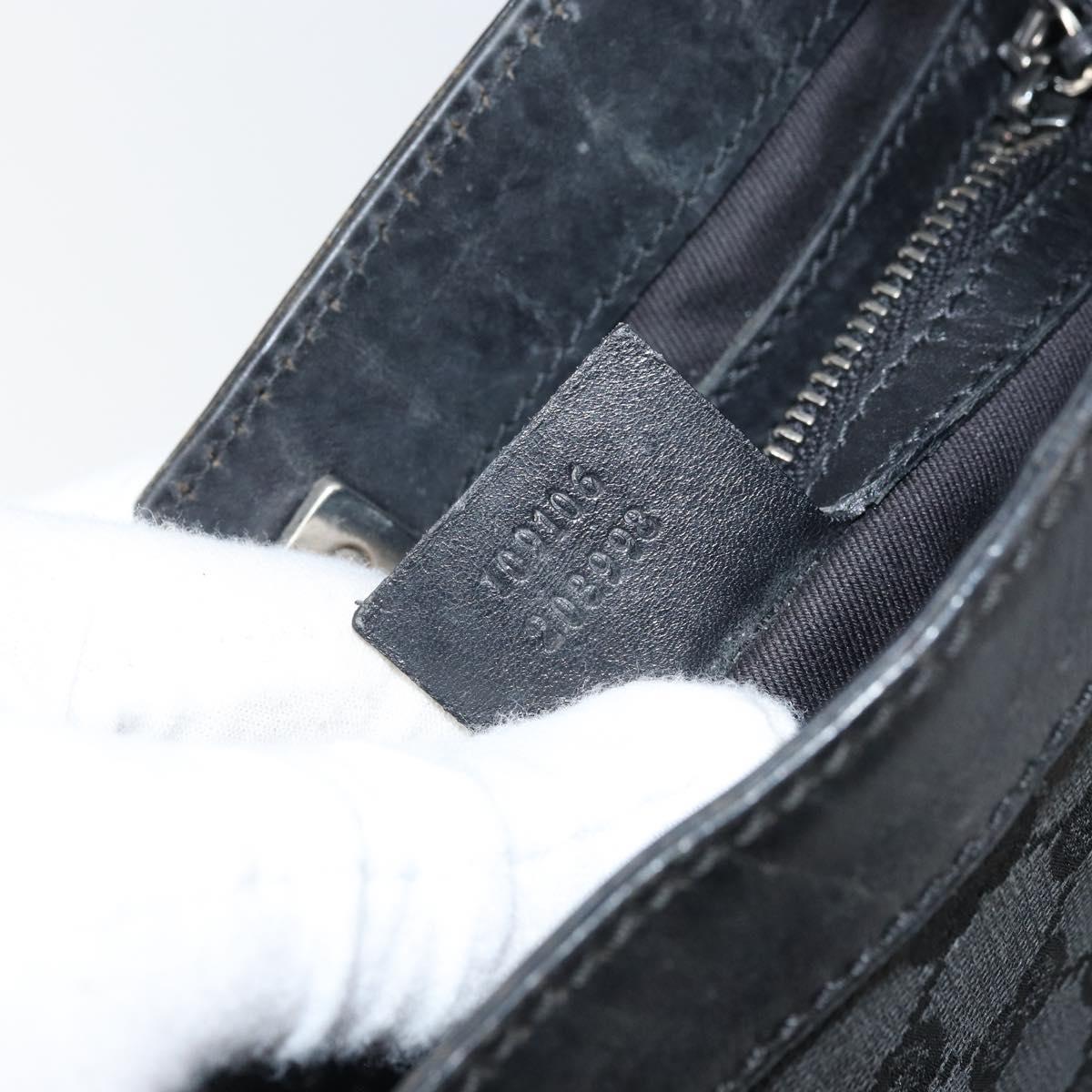 GUCCI GG Canvas Shoulder Bag Black Silver 109106 Auth gh1665