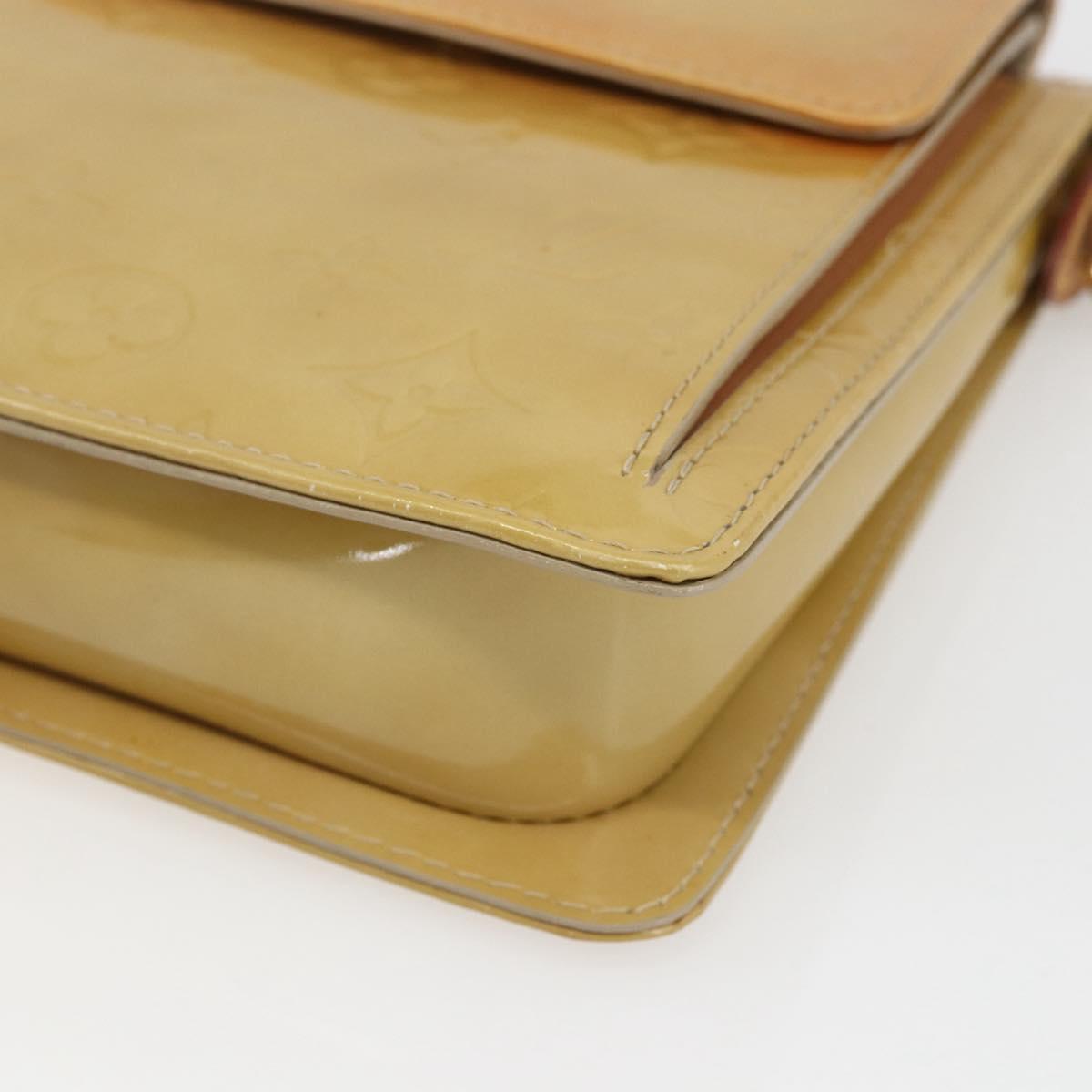 LOUIS VUITTON Monogram Vernis Motto Accessory Pouch Beige M91136 LV Auth gh1669