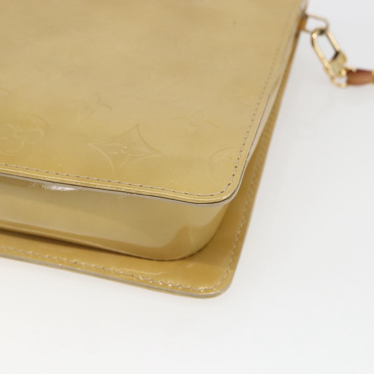 LOUIS VUITTON Monogram Vernis Motto Accessory Pouch Beige M91136 LV Auth gh1669