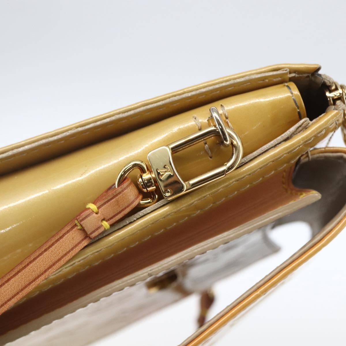 LOUIS VUITTON Monogram Vernis Motto Accessory Pouch Beige M91136 LV Auth gh1669