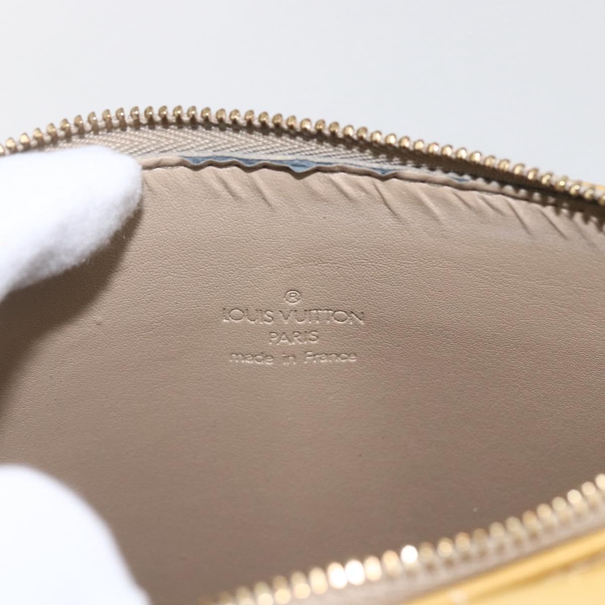 LOUIS VUITTON Monogram Vernis Motto Accessory Pouch Beige M91136 LV Auth gh1669