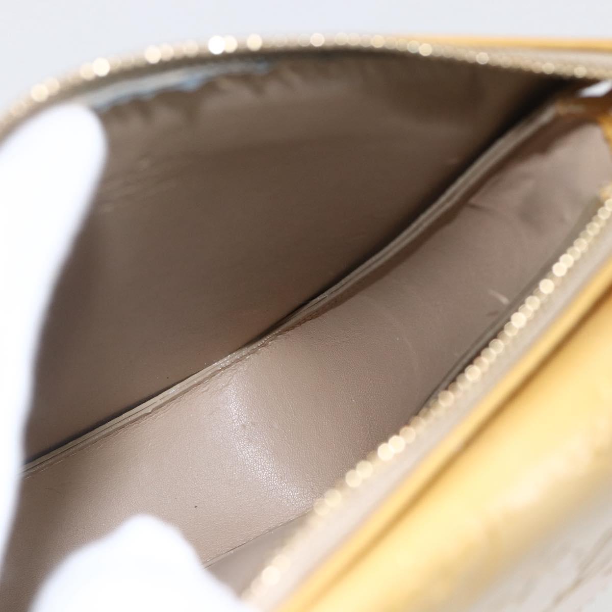 LOUIS VUITTON Monogram Vernis Motto Accessory Pouch Beige M91136 LV Auth gh1669