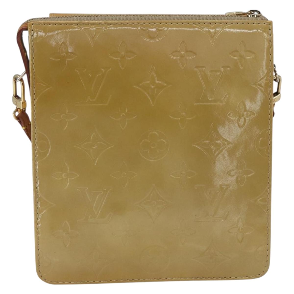 LOUIS VUITTON Monogram Vernis Motto Accessory Pouch Beige M91136 LV Auth gh1669