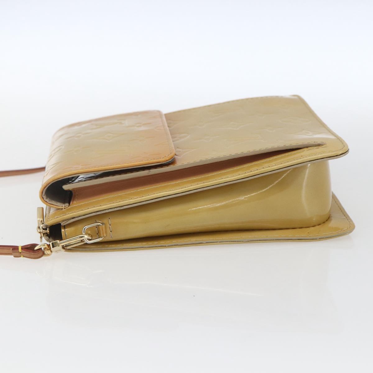 LOUIS VUITTON Monogram Vernis Motto Accessory Pouch Beige M91136 LV Auth gh1669