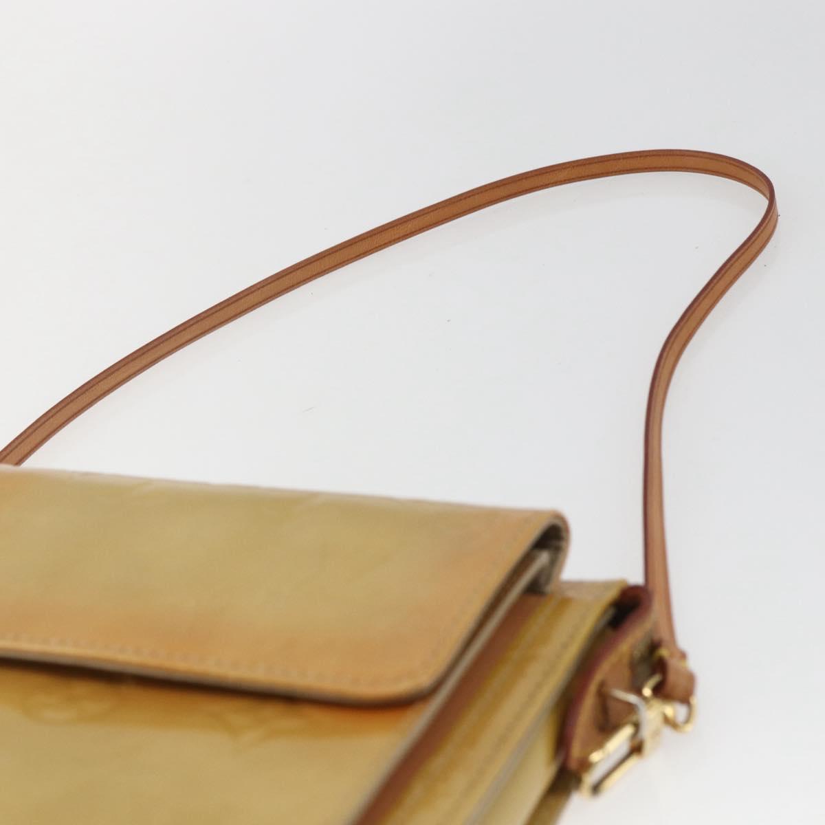 LOUIS VUITTON Monogram Vernis Motto Accessory Pouch Beige M91136 LV Auth gh1669