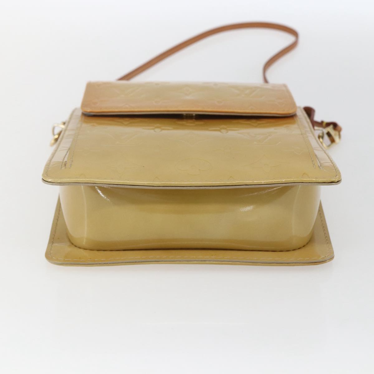 LOUIS VUITTON Monogram Vernis Motto Accessory Pouch Beige M91136 LV Auth gh1669