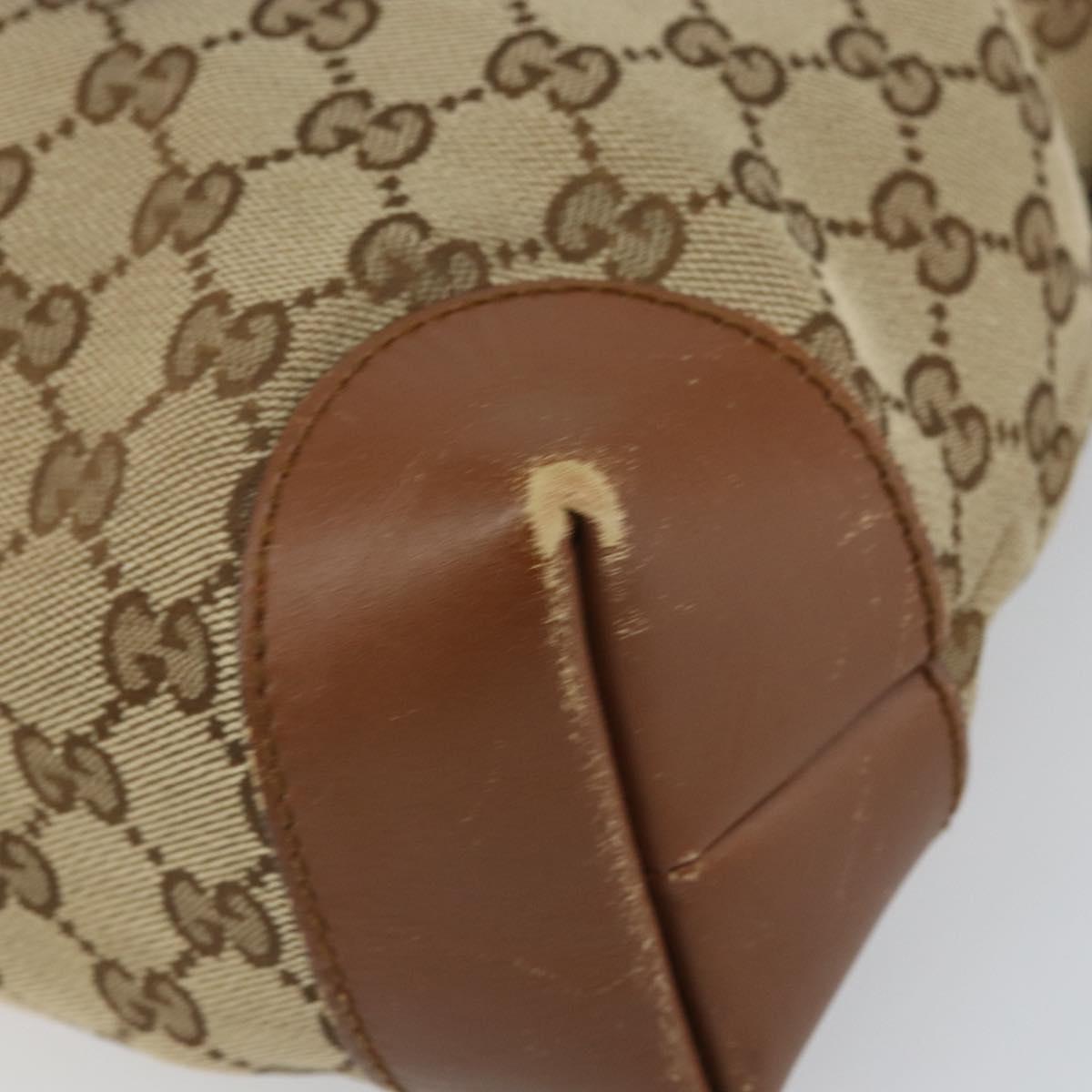 GUCCI GG Canvas Web Sherry Line Shoulder Bag Beige Gold 337598 Auth gh1670