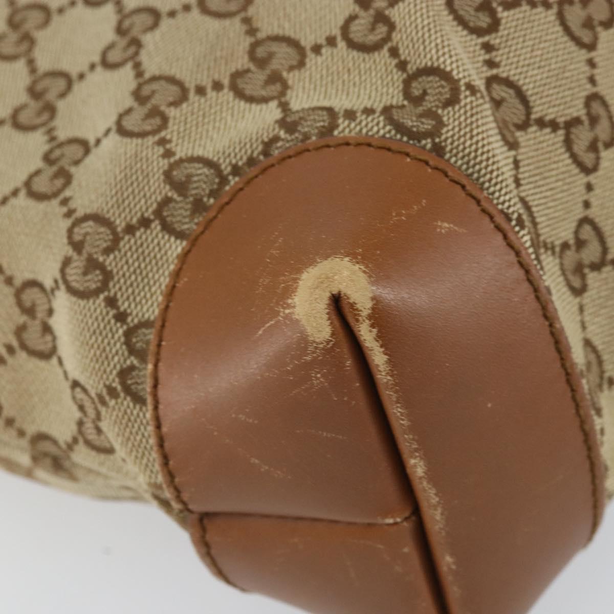 GUCCI GG Canvas Web Sherry Line Shoulder Bag Beige Gold 337598 Auth gh1670
