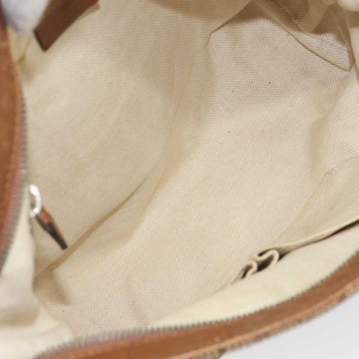 GUCCI GG Canvas Web Sherry Line Shoulder Bag Beige Gold 337598 Auth gh1670