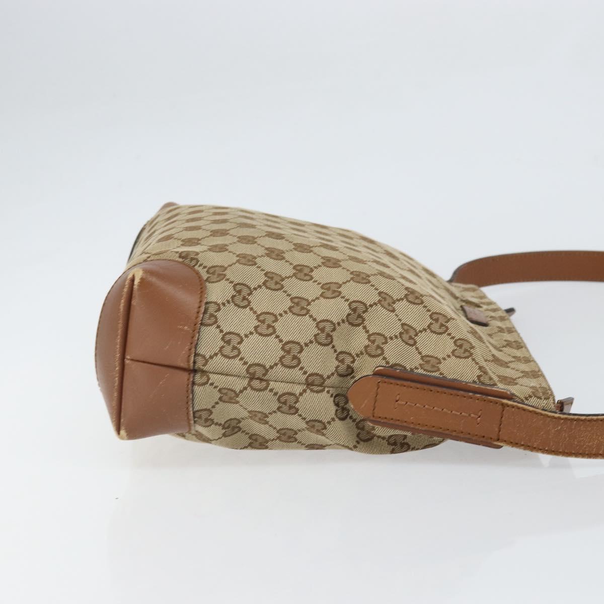 GUCCI GG Canvas Web Sherry Line Shoulder Bag Beige Gold 337598 Auth gh1670