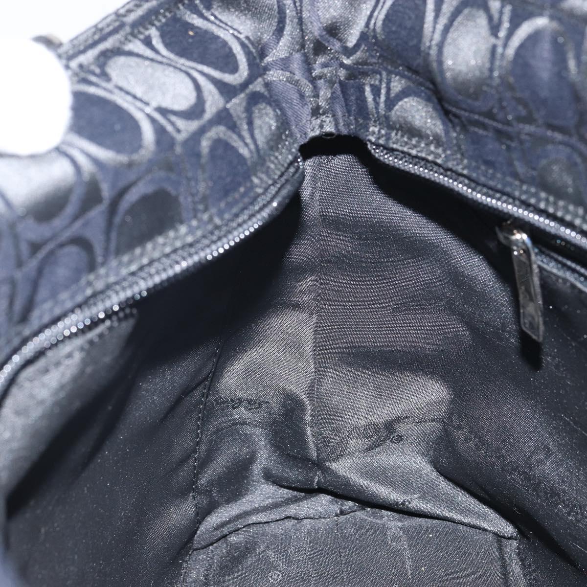 Salvatore Ferragamo Gancini Tote Bag Nylon Black Silver Auth gh1671