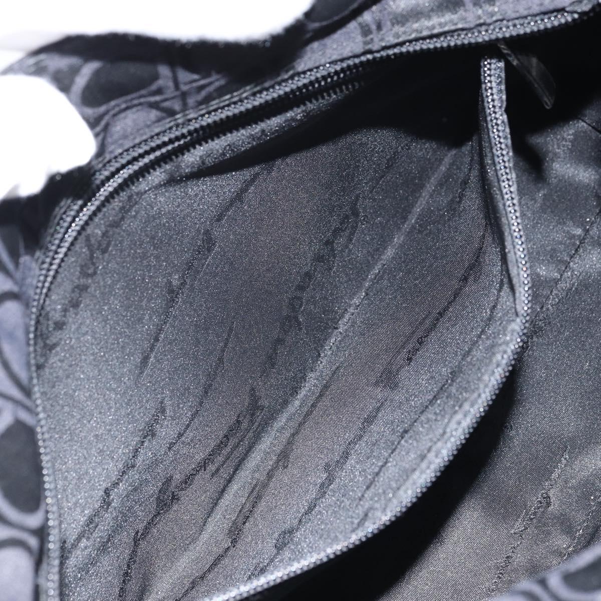 Salvatore Ferragamo Gancini Tote Bag Nylon Black Silver Auth gh1671