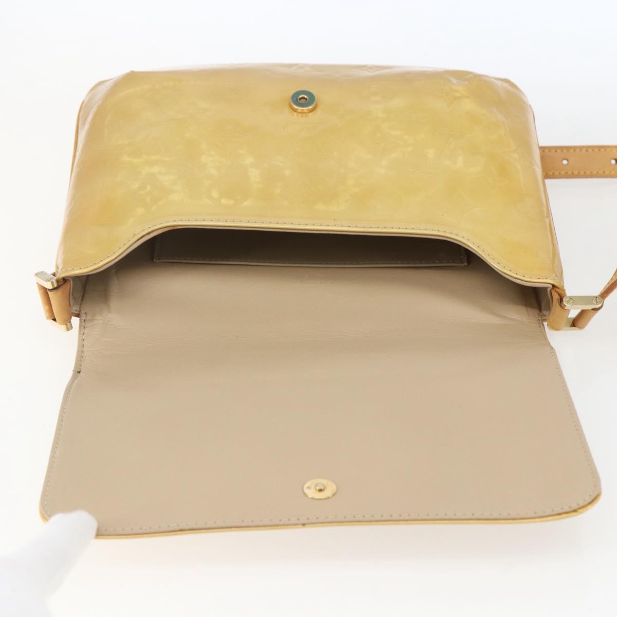 LOUIS VUITTON Monogram Vernis Thompson Street Bag Beige M91301 LV Auth gh1675
