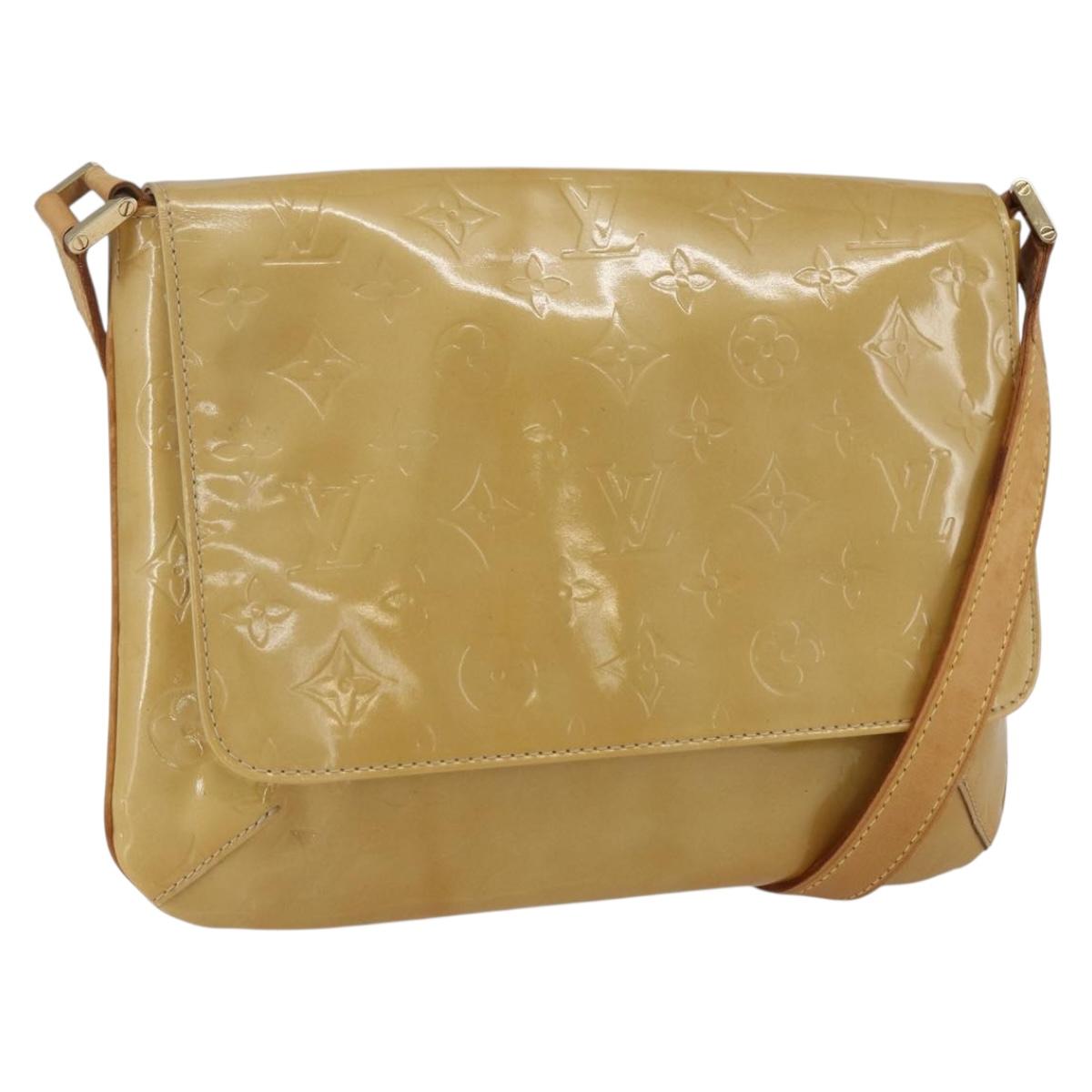 LOUIS VUITTON Monogram Vernis Thompson Street Bag Beige M91301 LV Auth gh1675