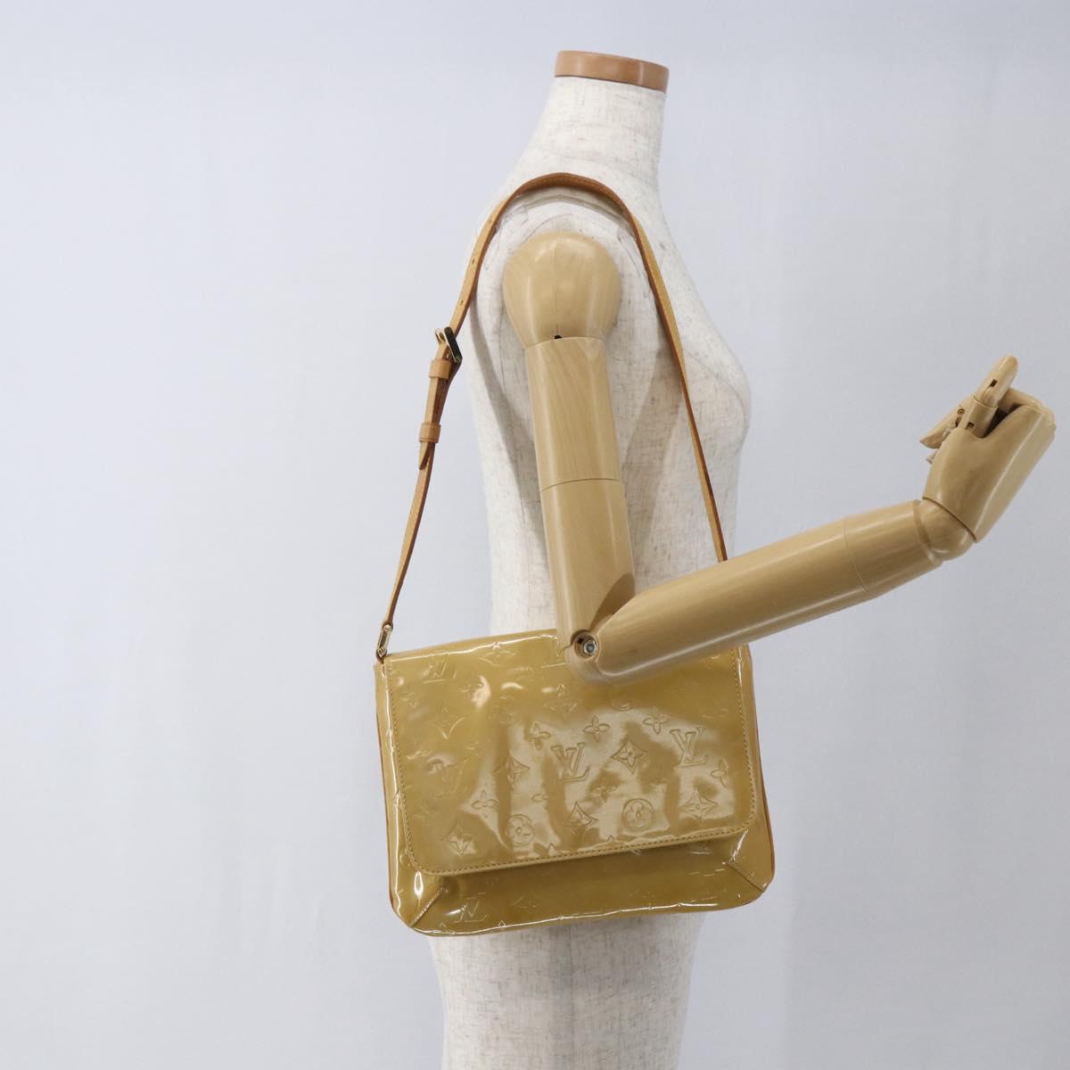 LOUIS VUITTON Monogram Vernis Thompson Street Bag Beige M91301 LV Auth gh1675
