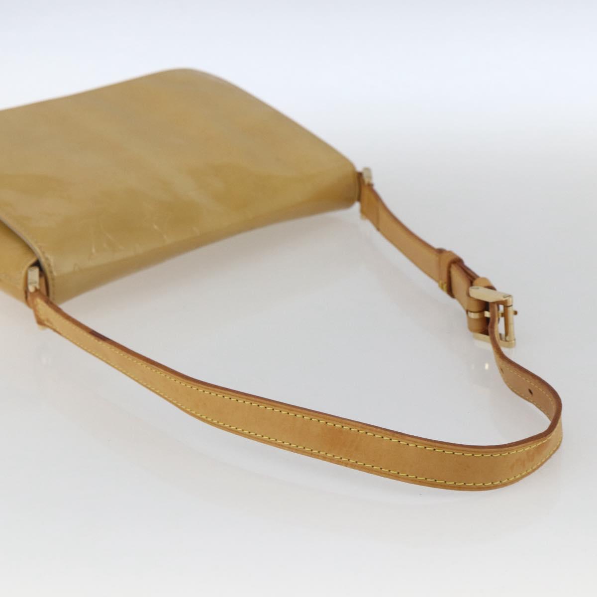 LOUIS VUITTON Monogram Vernis Thompson Street Bag Beige M91301 LV Auth gh1675