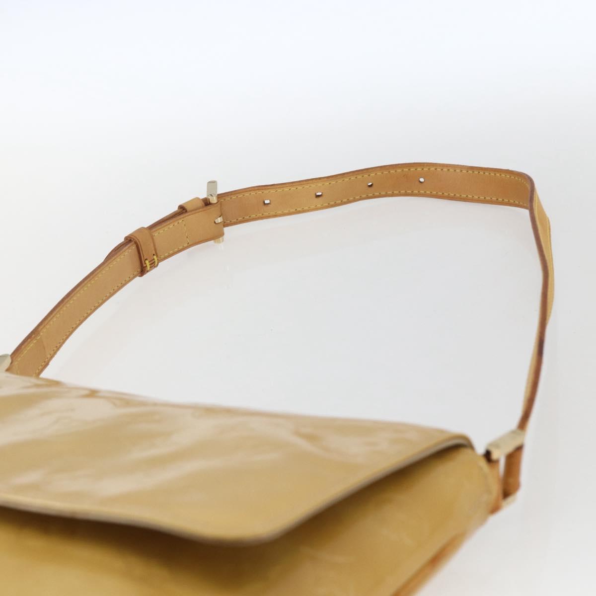 LOUIS VUITTON Monogram Vernis Thompson Street Bag Beige M91301 LV Auth gh1675