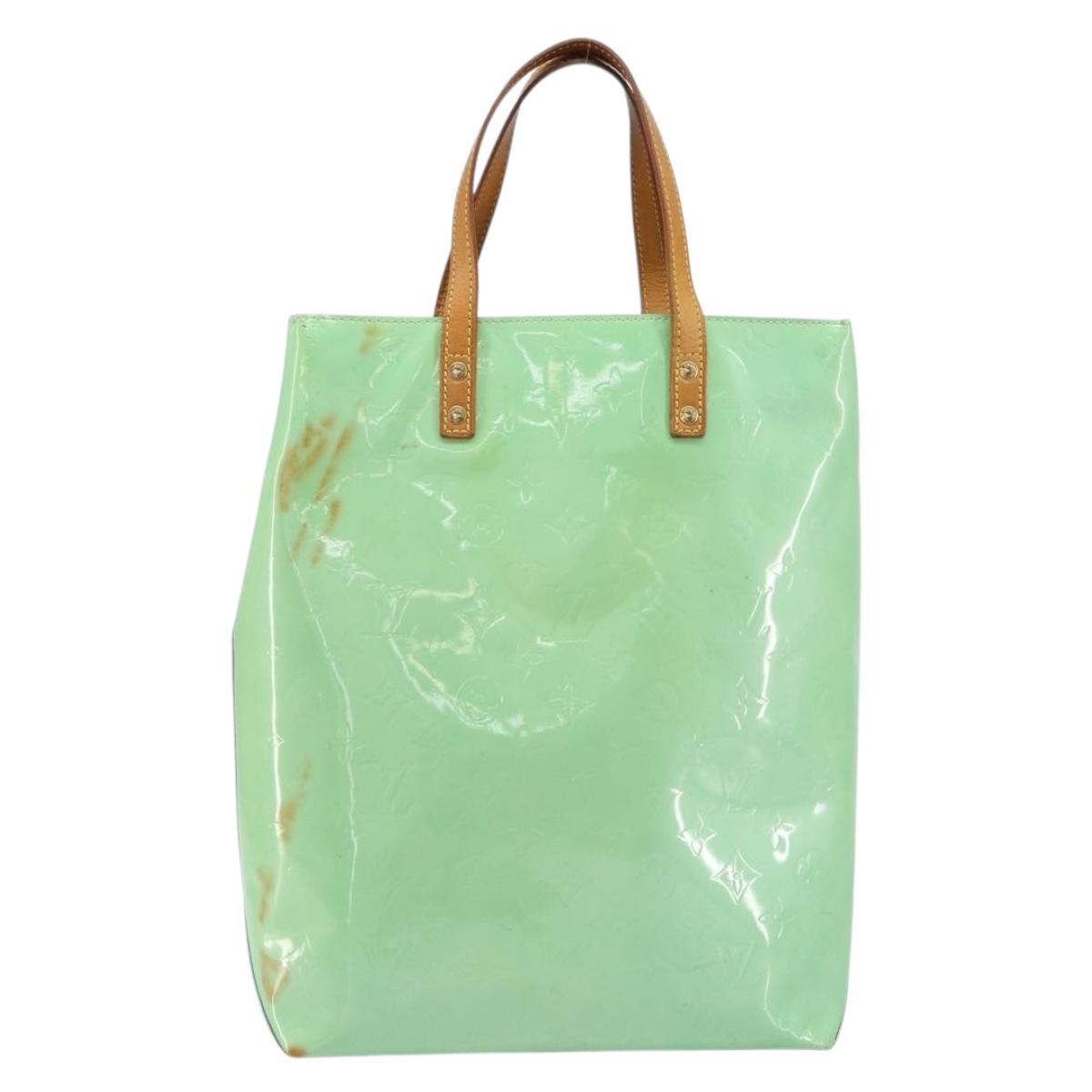 LOUIS VUITTON Monogram Vernis Reade MM Hand Bag Peppermint M91305 LV Auth gh1677