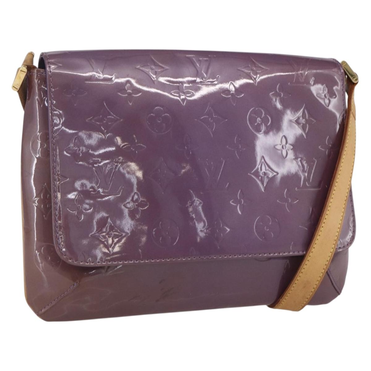 LOUIS VUITTON Monogram Vernis Thompson Street Bag Viole M91095 LV Auth gh1680
