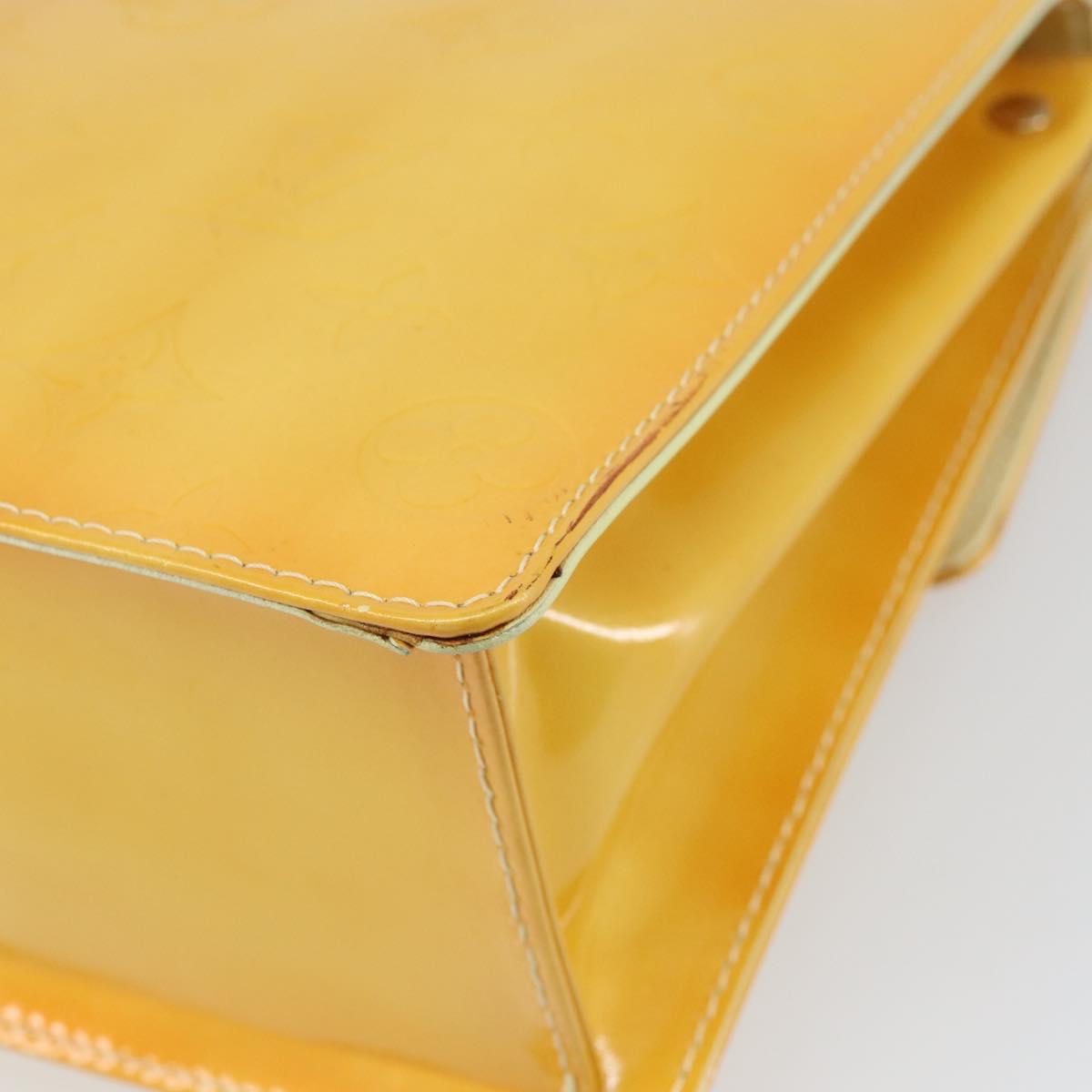 LOUIS VUITTON Monogram Vernis Spring Street Bag Lime Yellow M91068 Auth gh1681