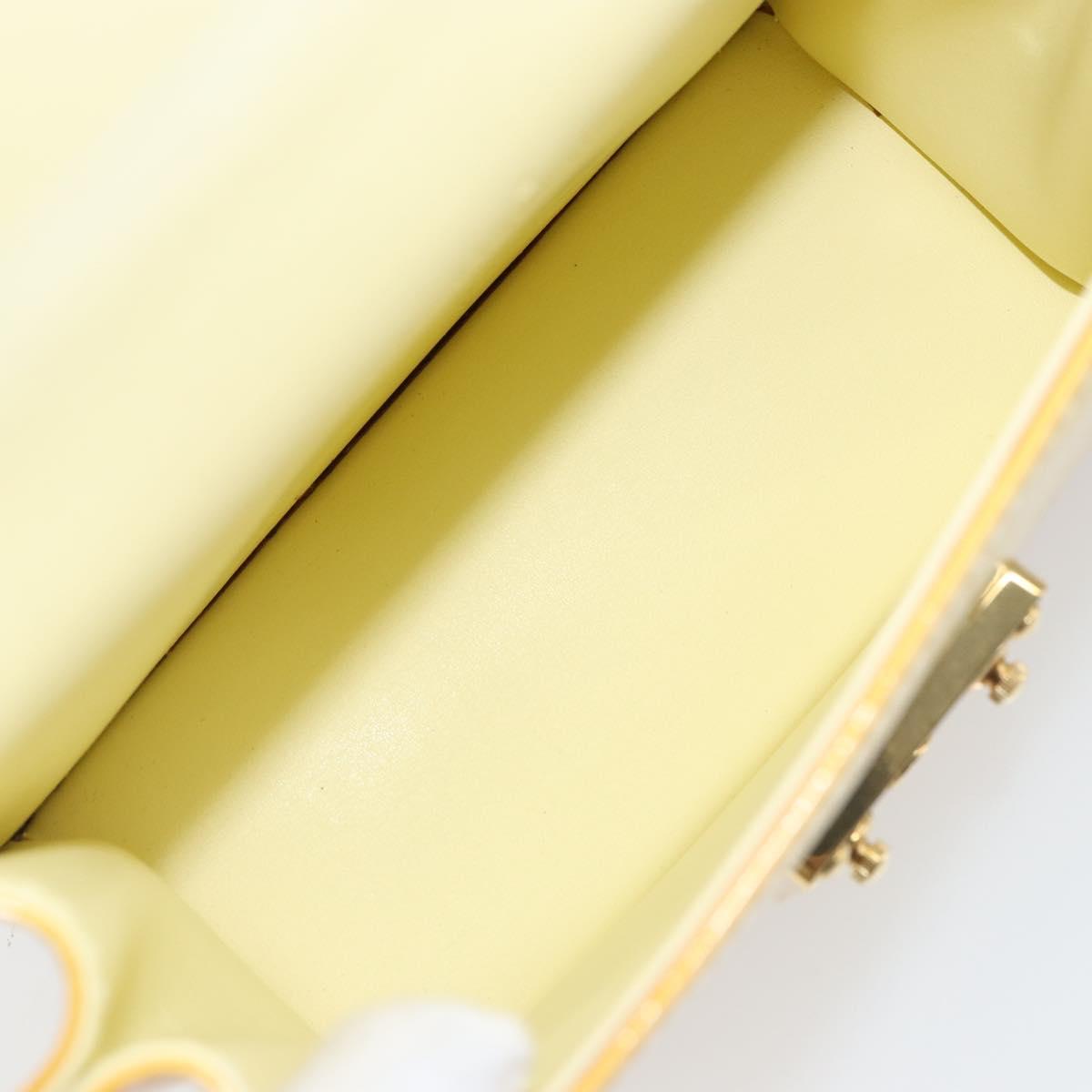 LOUIS VUITTON Monogram Vernis Spring Street Bag Lime Yellow M91068 Auth gh1681