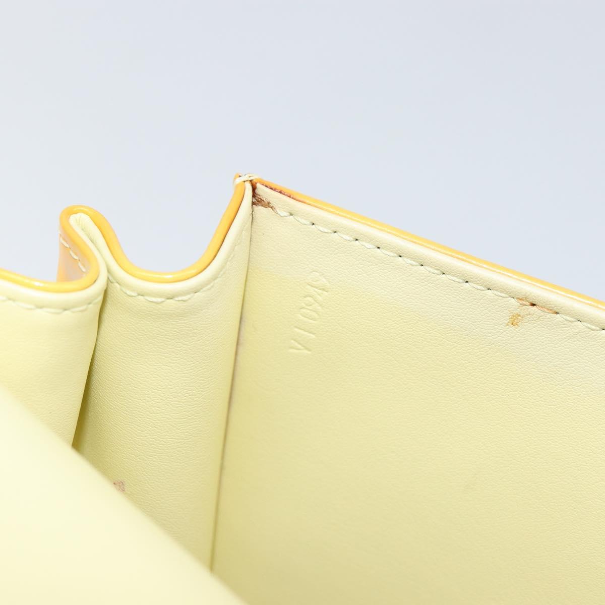 LOUIS VUITTON Monogram Vernis Spring Street Bag Lime Yellow M91068 Auth gh1681