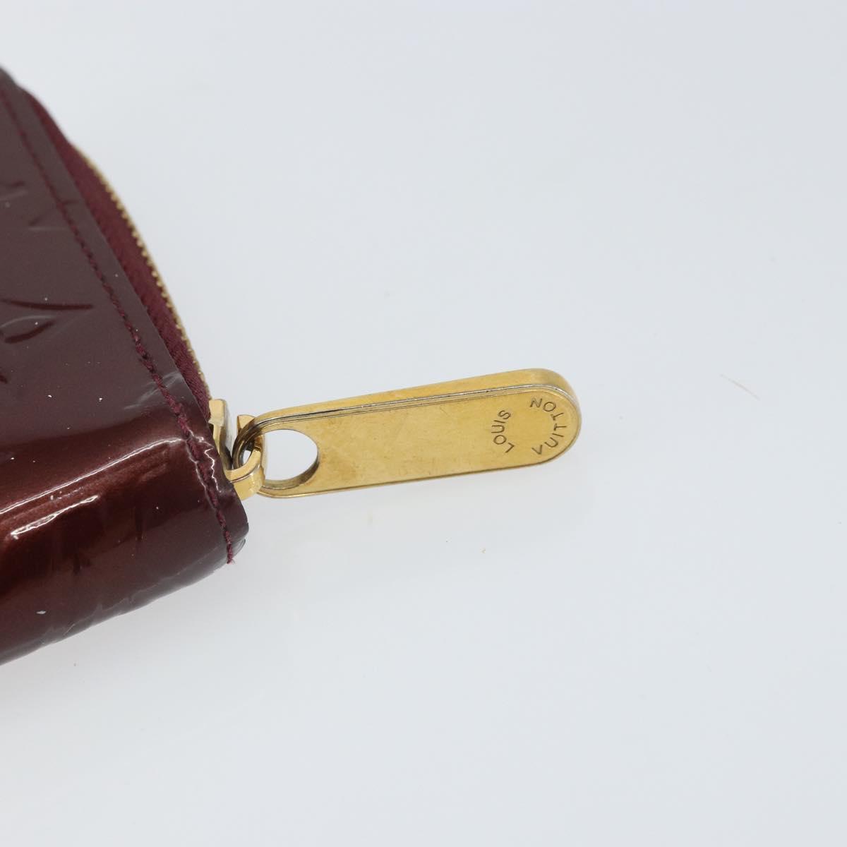 LOUIS VUITTON Monogram Vernis Zippy Wallet Rouge Favist M91536 LV Auth gh1682