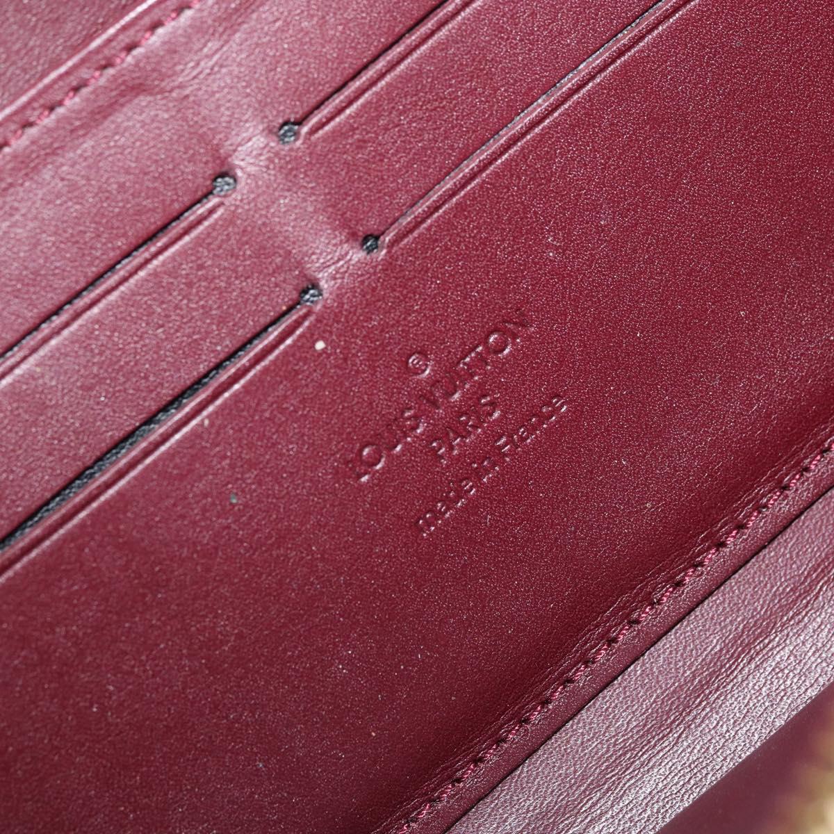 LOUIS VUITTON Monogram Vernis Zippy Wallet Rouge Favist M91536 LV Auth gh1682