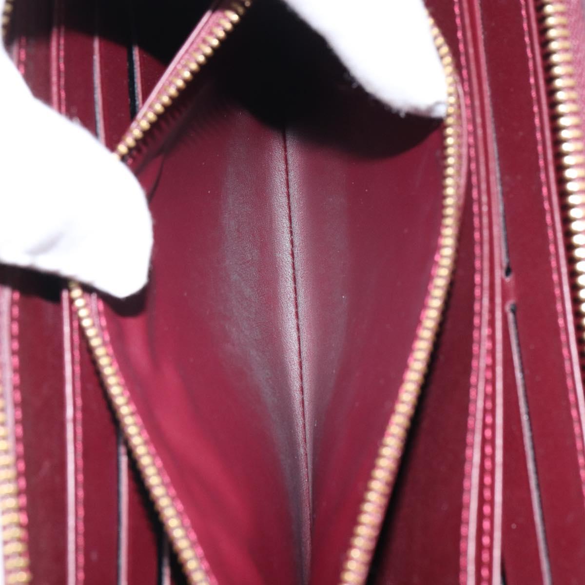 LOUIS VUITTON Monogram Vernis Zippy Wallet Rouge Favist M91536 LV Auth gh1682