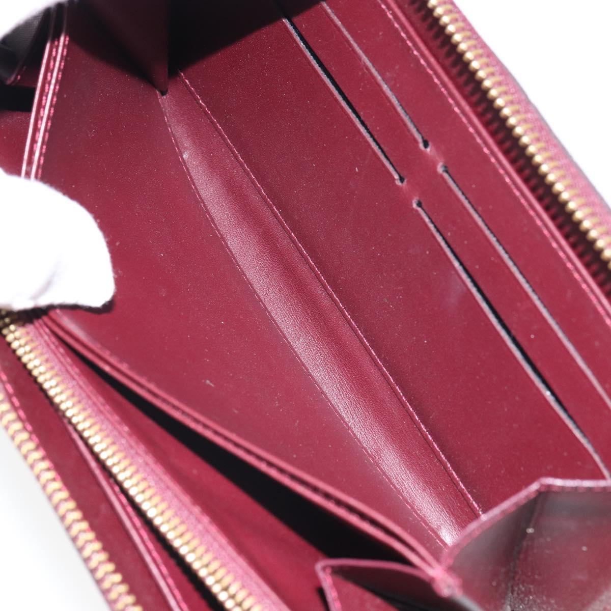 LOUIS VUITTON Monogram Vernis Zippy Wallet Rouge Favist M91536 LV Auth gh1682