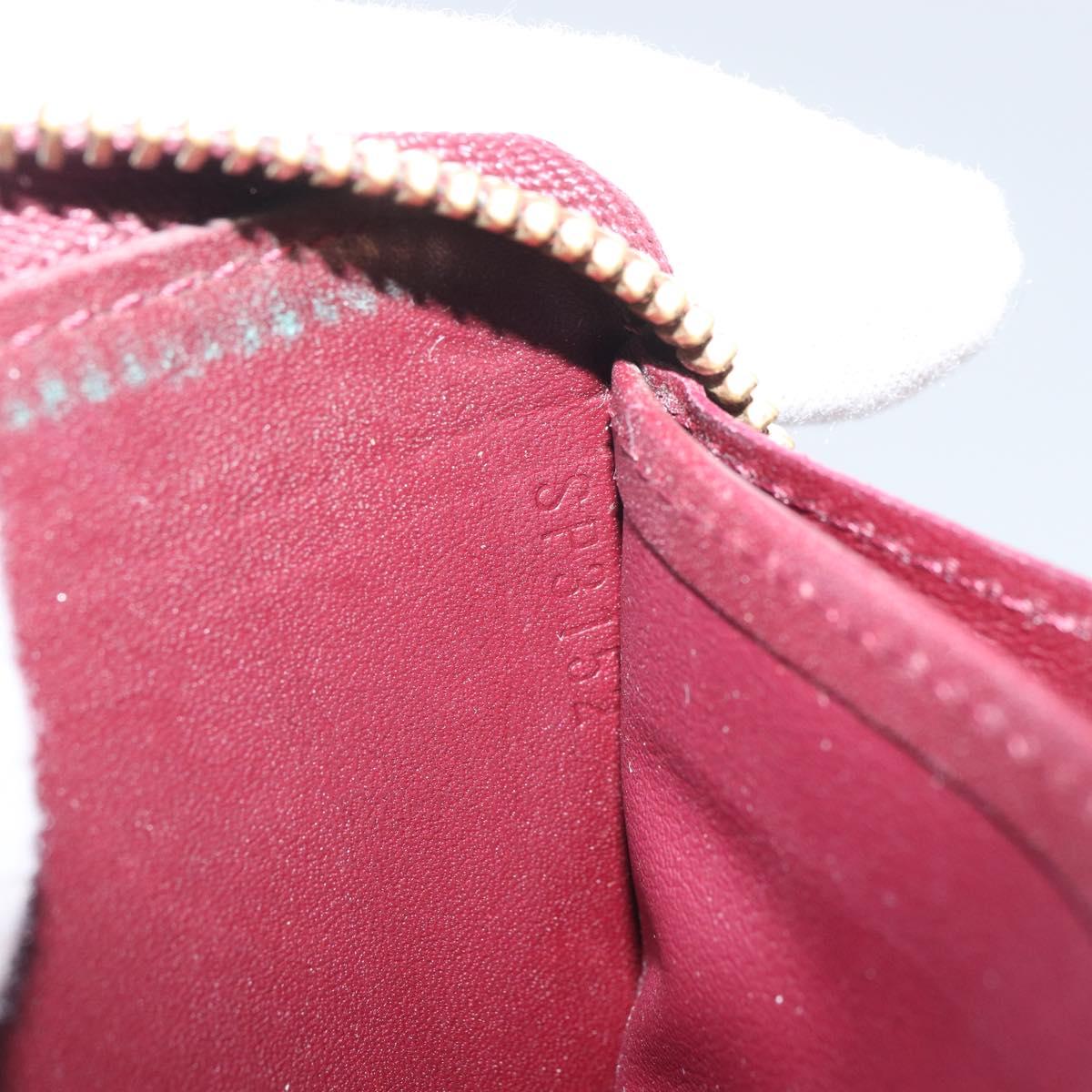 LOUIS VUITTON Monogram Vernis Zippy Wallet Rouge Favist M91536 LV Auth gh1682