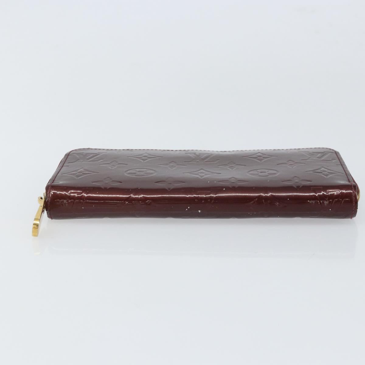 LOUIS VUITTON Monogram Vernis Zippy Wallet Rouge Favist M91536 LV Auth gh1682