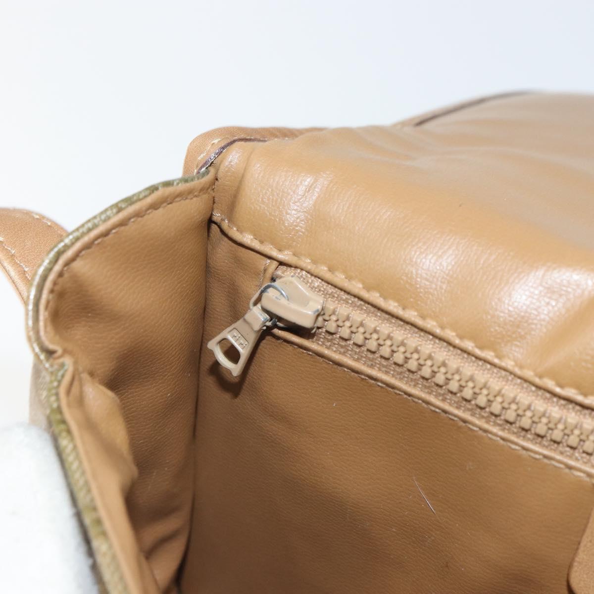 CELINE Macadam Canvas Shoulder Bag PVC Beige Gold Auth gh1688