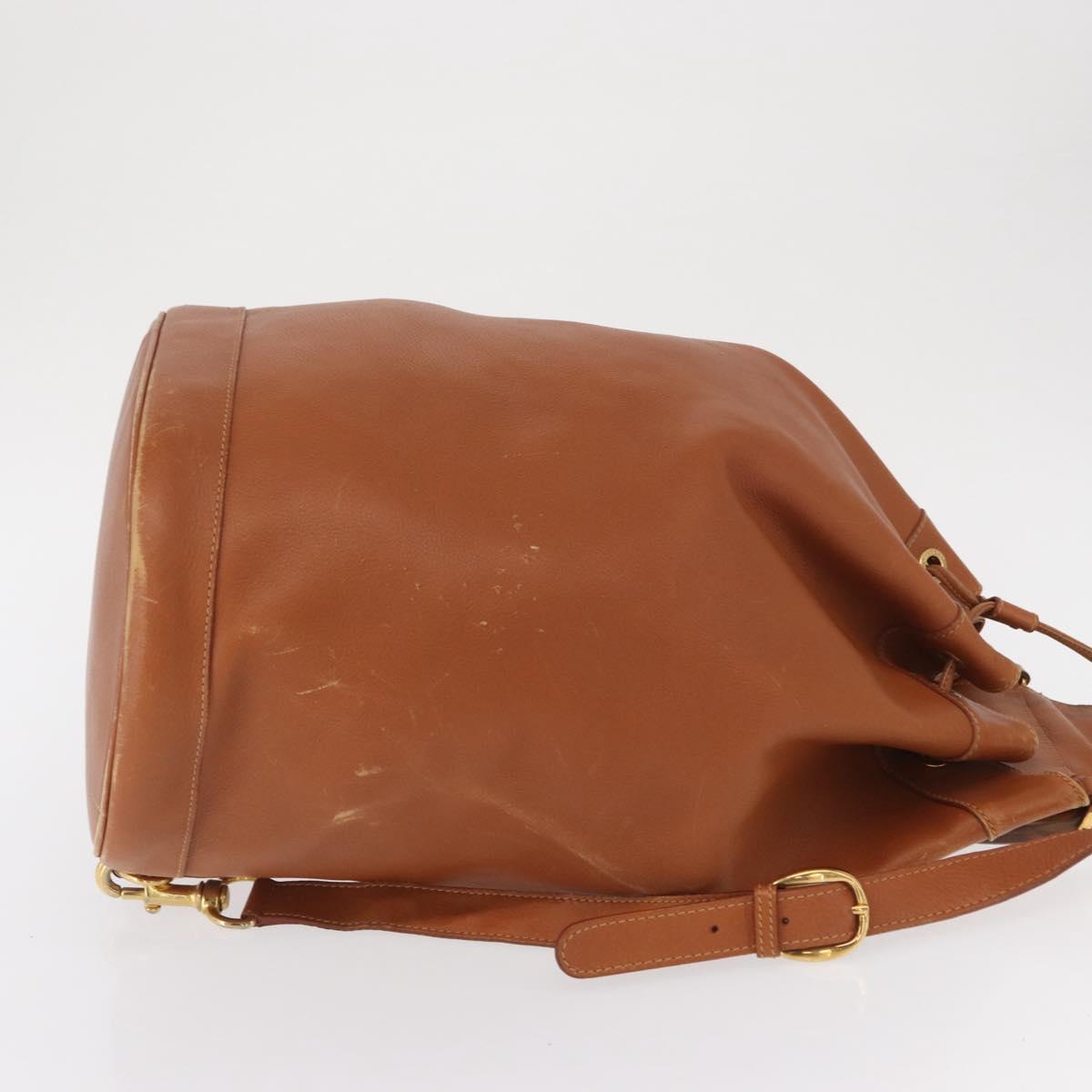 GUCCI Bamboo Body Bag Leather Brown Gold 003 2113 0037 Auth gh1689