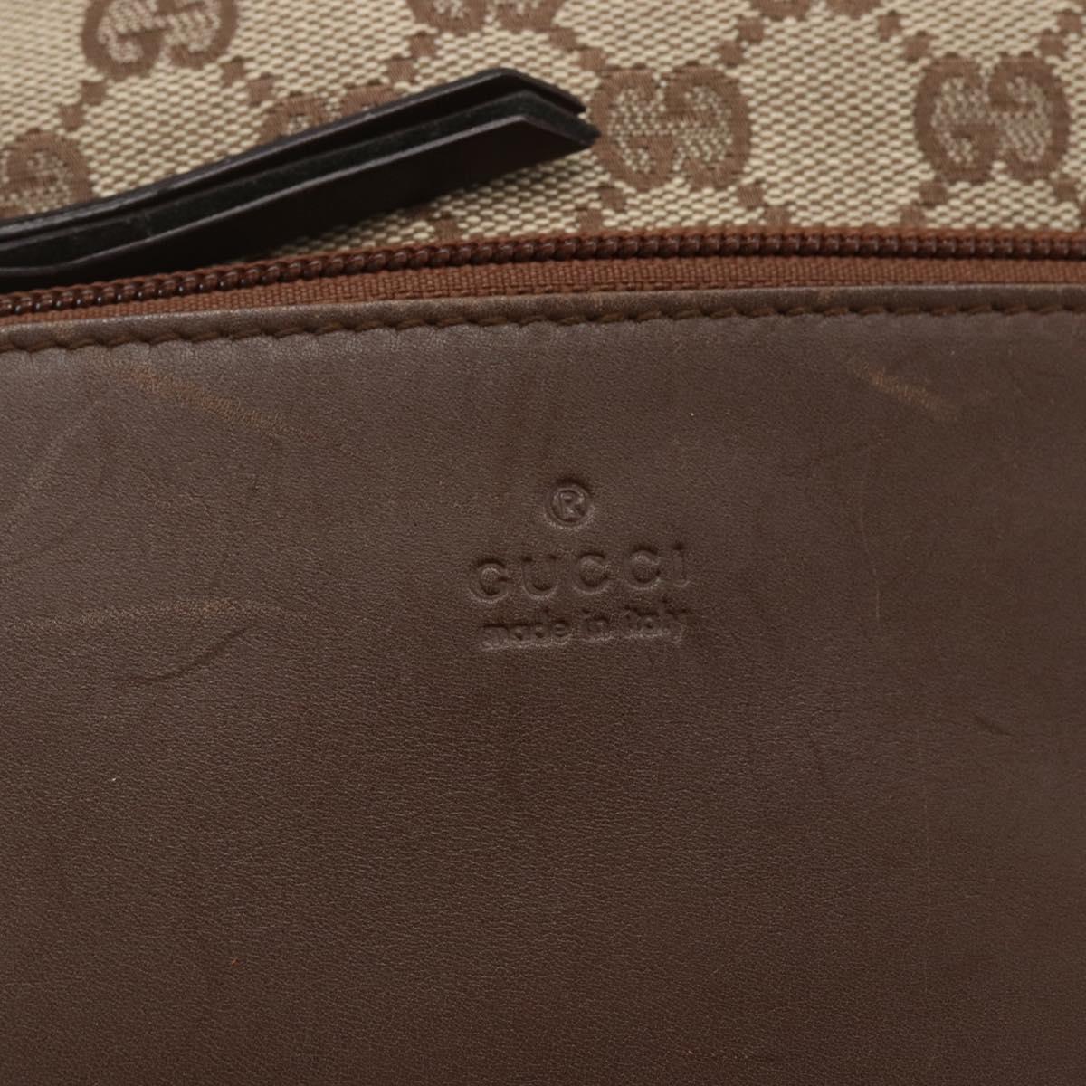 GUCCI GG Canvas Tote Bag Beige Silver 28892 Auth gh1695