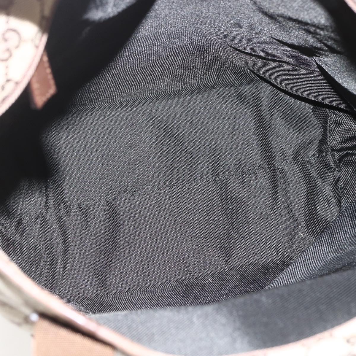 GUCCI GG Canvas Tote Bag Beige Silver 28892 Auth gh1695