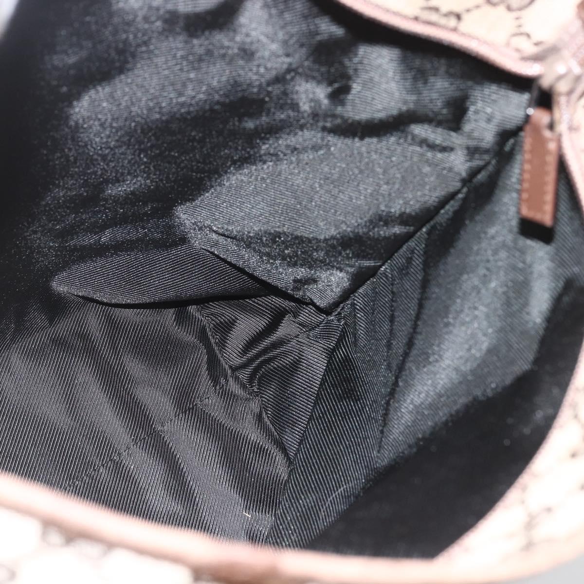 GUCCI GG Canvas Tote Bag Beige Silver 28892 Auth gh1695