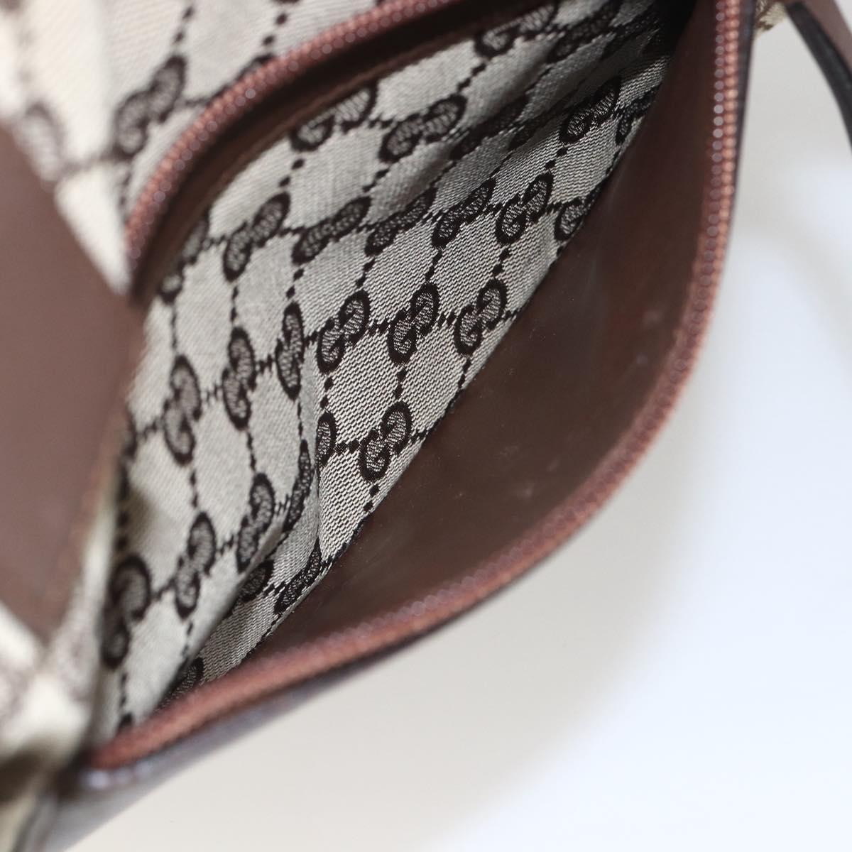 GUCCI GG Canvas Tote Bag Beige Silver 28892 Auth gh1695