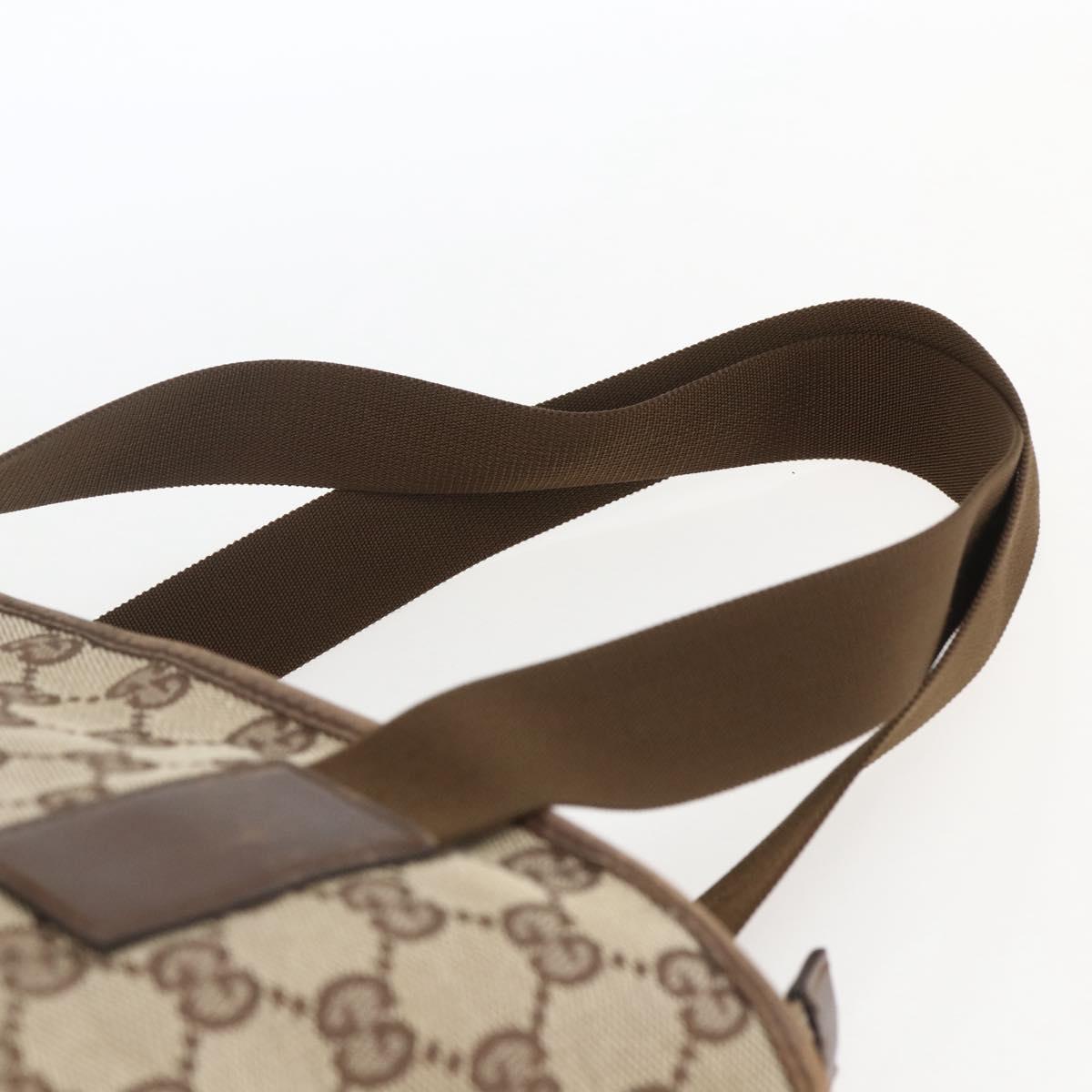 GUCCI GG Canvas Tote Bag Beige Silver 28892 Auth gh1695