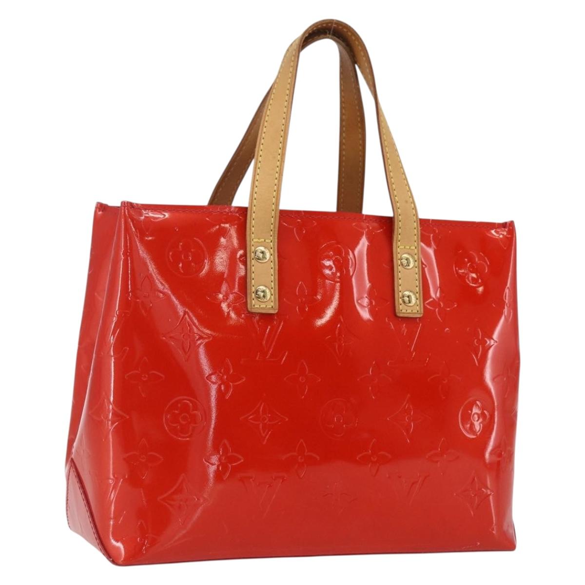 LOUIS VUITTON Monogram Vernis Reade PM Hand Bag Red Rouge M91088 LV Auth gh1711
