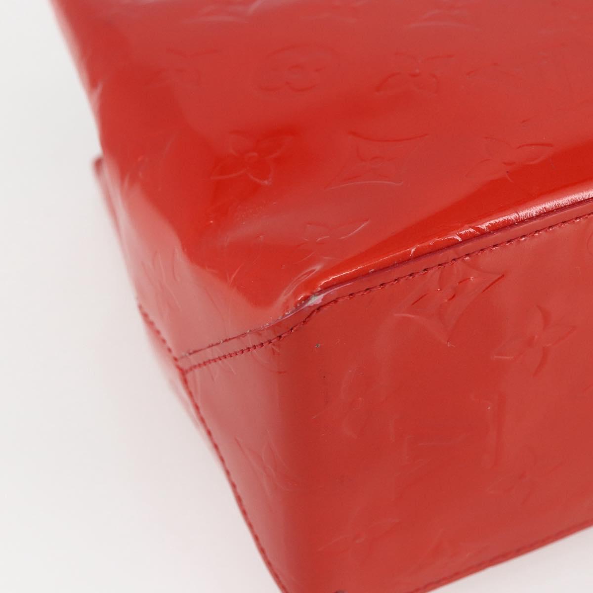 LOUIS VUITTON Monogram Vernis Reade PM Hand Bag Red Rouge M91088 LV Auth gh1711