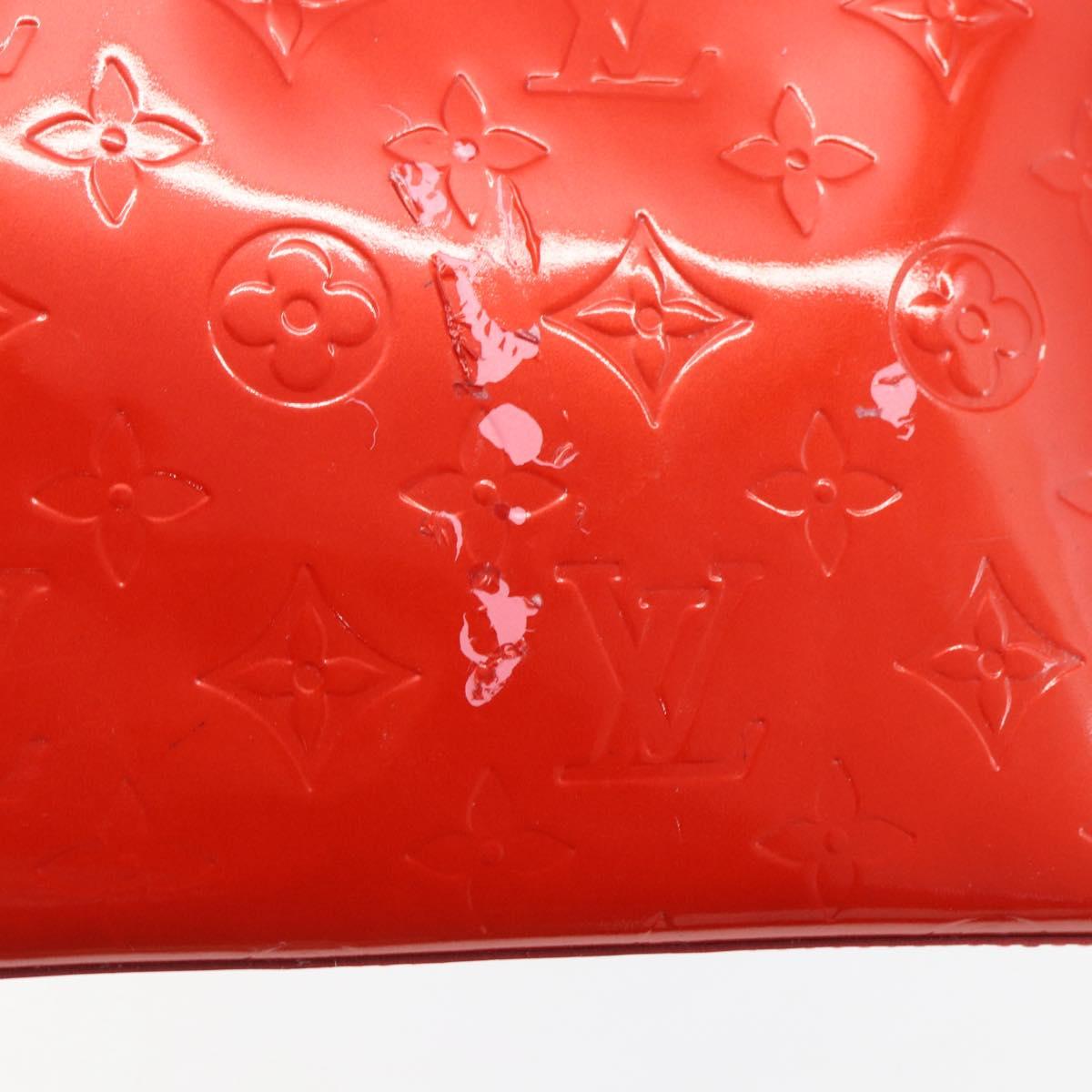 LOUIS VUITTON Monogram Vernis Reade PM Hand Bag Red Rouge M91088 LV Auth gh1711