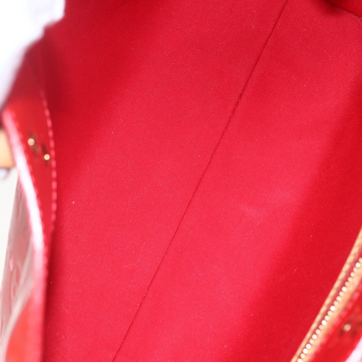 LOUIS VUITTON Monogram Vernis Reade PM Hand Bag Red Rouge M91088 LV Auth gh1711