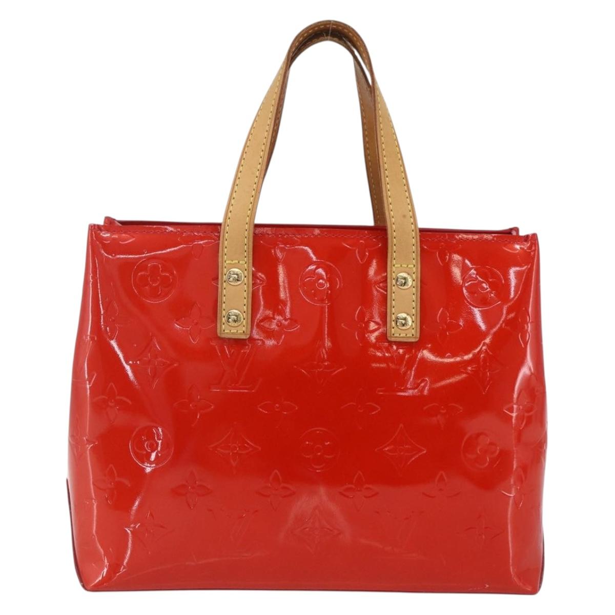LOUIS VUITTON Monogram Vernis Reade PM Hand Bag Red Rouge M91088 LV Auth gh1711