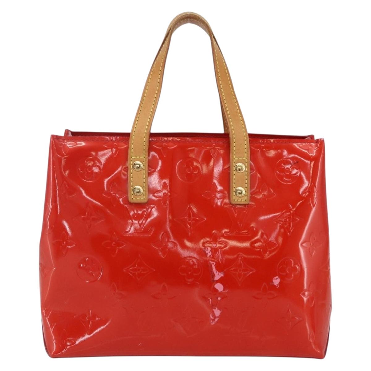 LOUIS VUITTON Monogram Vernis Reade PM Hand Bag Red Rouge M91088 LV Auth gh1711