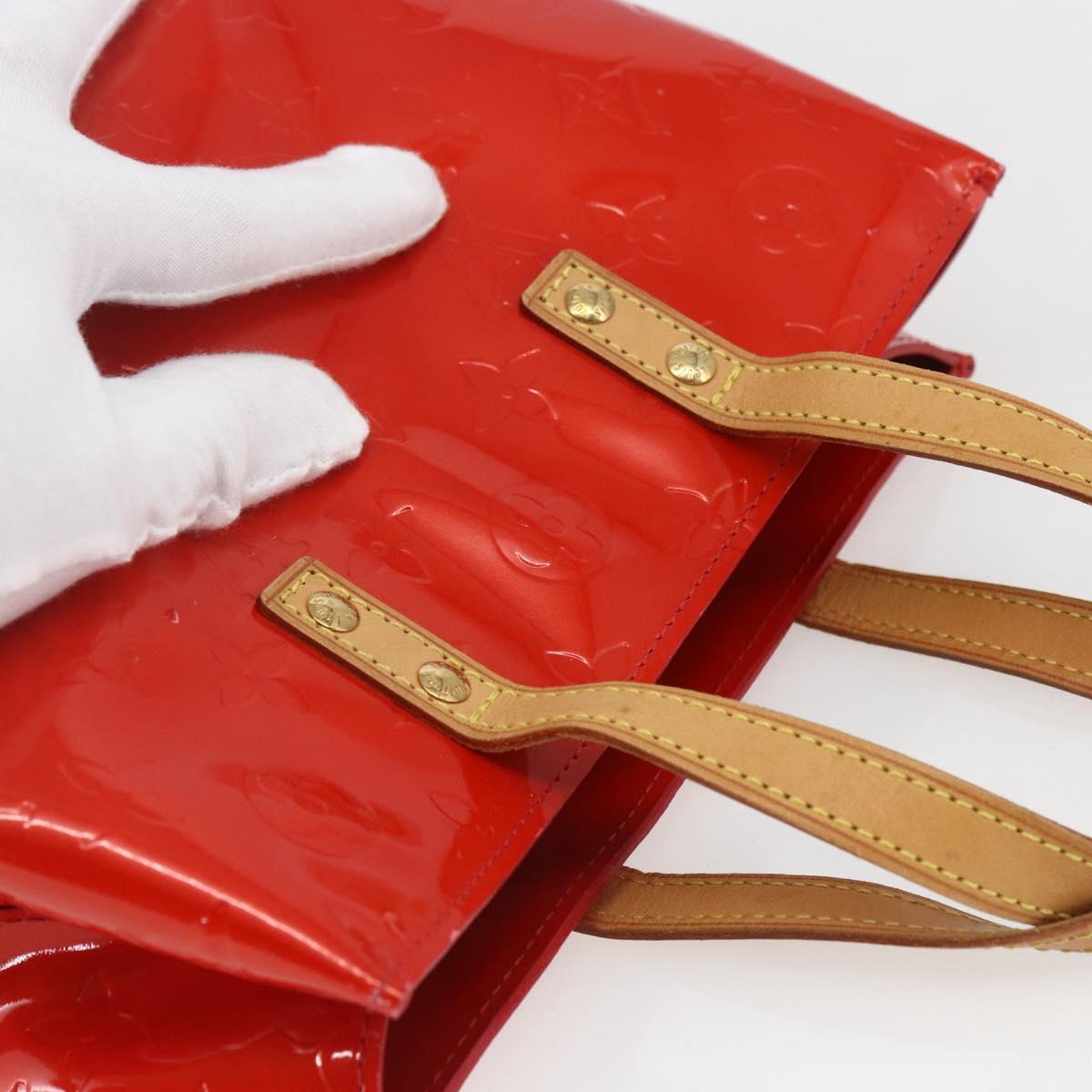 LOUIS VUITTON Monogram Vernis Reade PM Hand Bag Red Rouge M91088 LV Auth gh1711