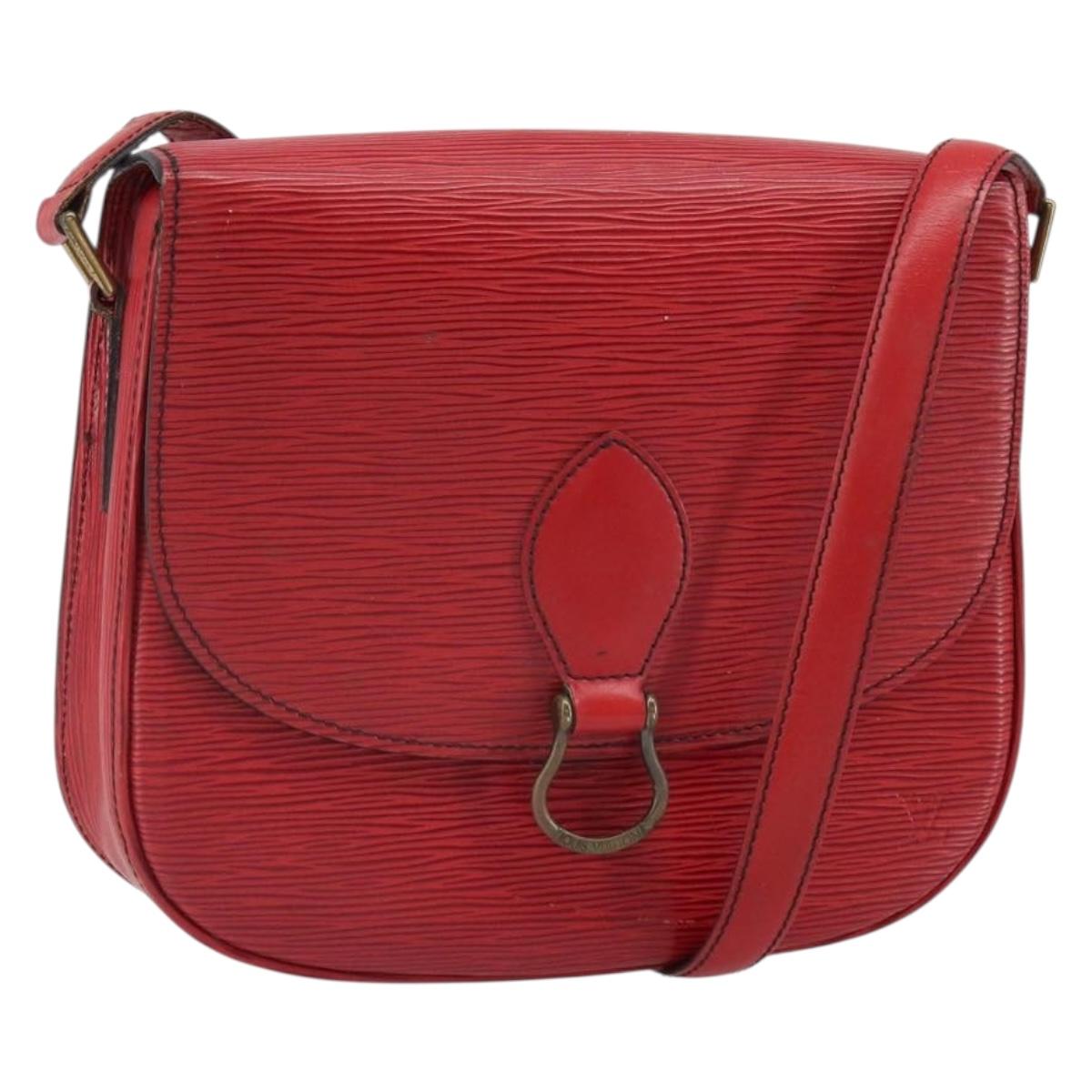 LOUIS VUITTON Epi Saint Cloud GM Shoulder Bag Red M52197 LV Auth gh1713