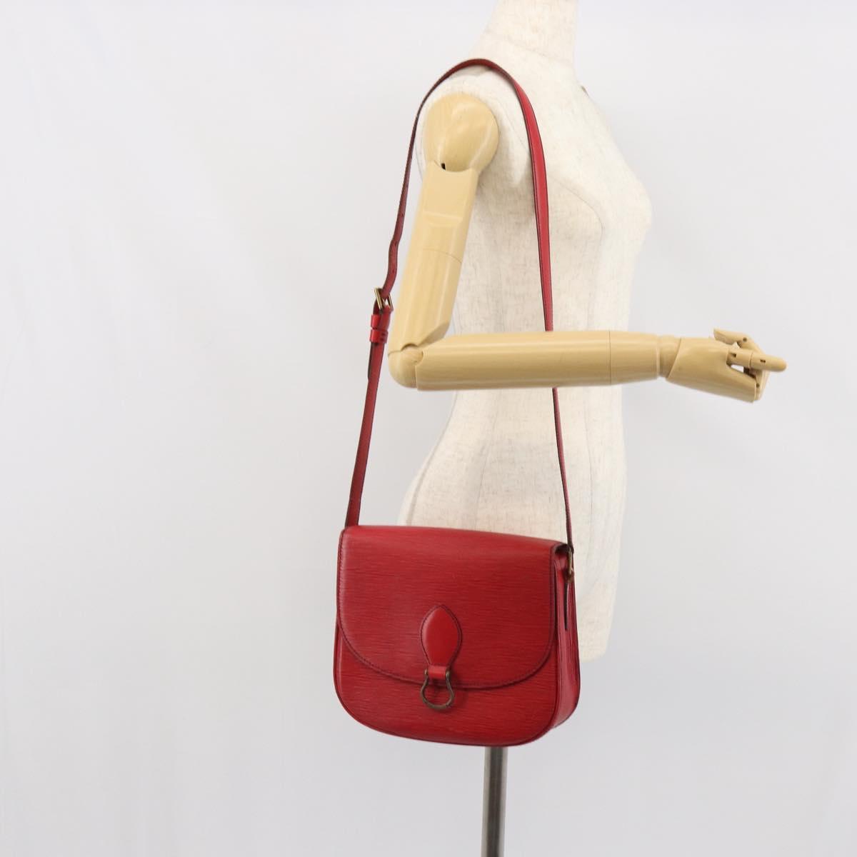 LOUIS VUITTON Epi Saint Cloud GM Shoulder Bag Red M52197 LV Auth gh1713