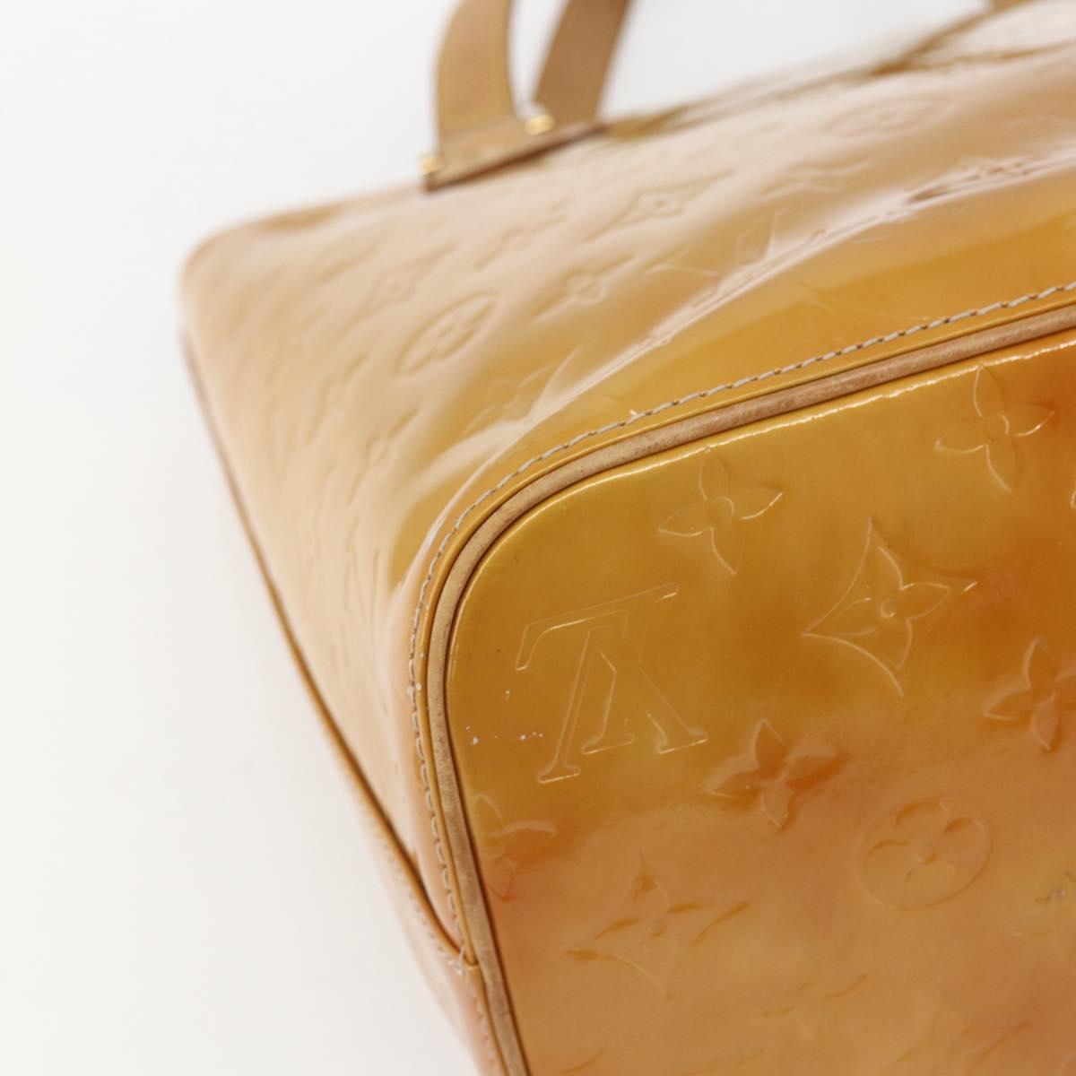 LOUIS VUITTON Monogram Vernis Houston Hand Bag Beige M91004 LV Auth gh1714